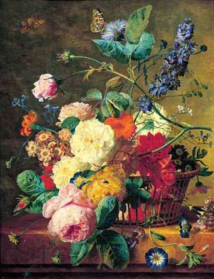 Jan van Huysum Basket of Flowers Germany oil painting art